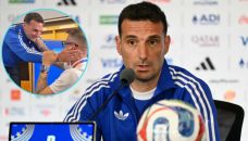 Lionel Scaloni y Germán Denis
