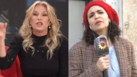 Yanina Latorre con los tapones de punta contra Julia Mengolini