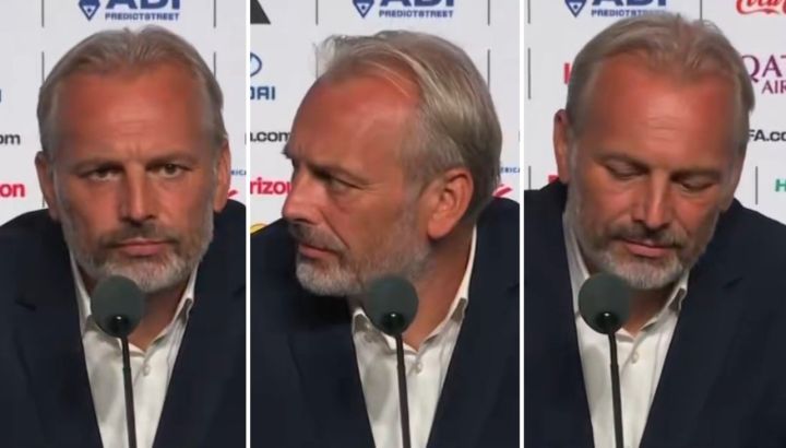 Sébastien Desabre, DT de la Selección de RD Congo, se enteró de la muerte de su padre en plena conferencia