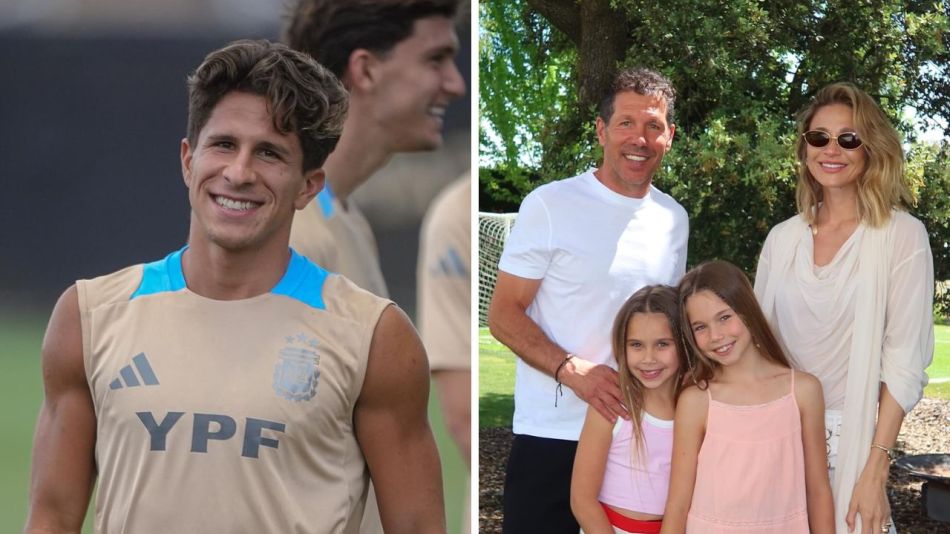 Giuliano Simeone - Cholo Simeone y Carla Pereyra con sus hijas, Valentina y Francesca