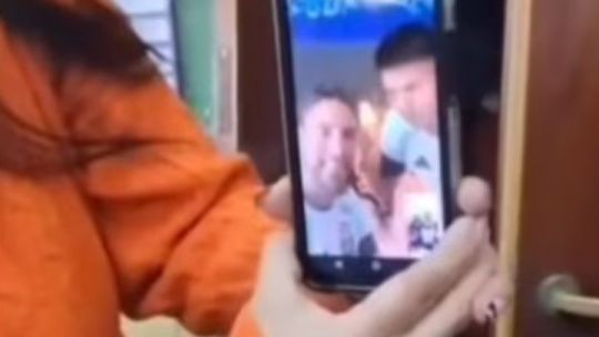 La videollamada de la Selección con alumnos de un colegio de Rafael Calzada