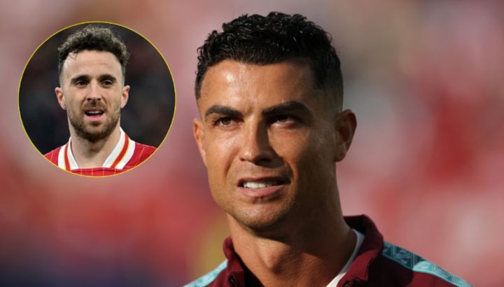 La emoción de Cristiano Ronaldo al ver el homenaje a Diogo Jota en las pantallas del estadio antes del partido ante Croacia