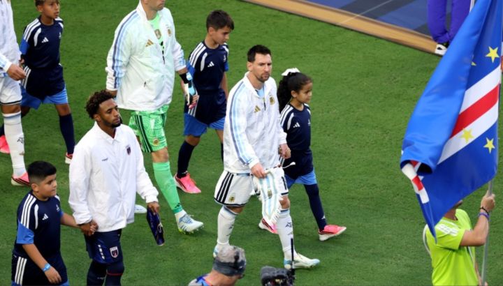 Lionel Messi en la previa a Argentina vs Cabo Verde