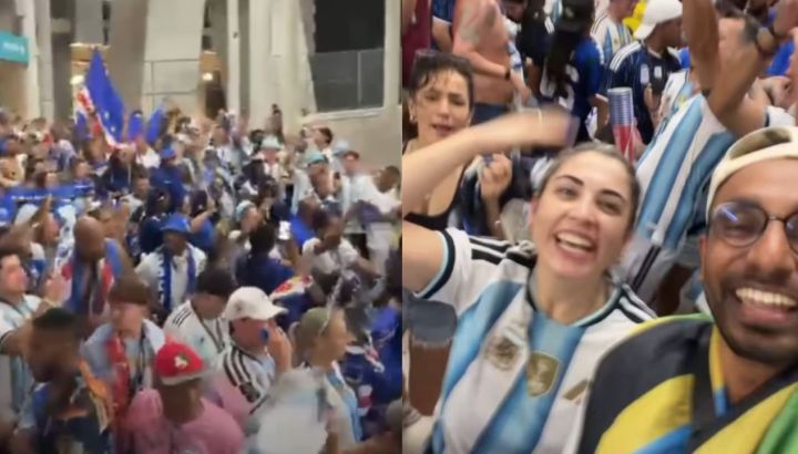 Los hinchas argentinos se unieron a los festejos de los aficionados de Cabo Verde: aliento y respeto