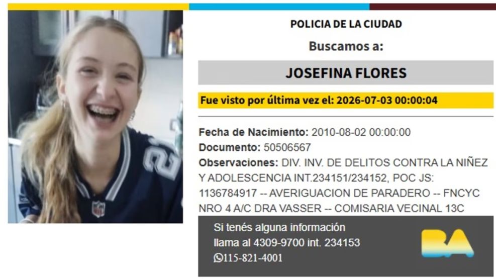 Buscan a la hija de un capitán retirado del Ejército