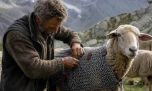 Un inventor austríaco fabricó una extraña armadura para proteger a las ovejas de los lobos