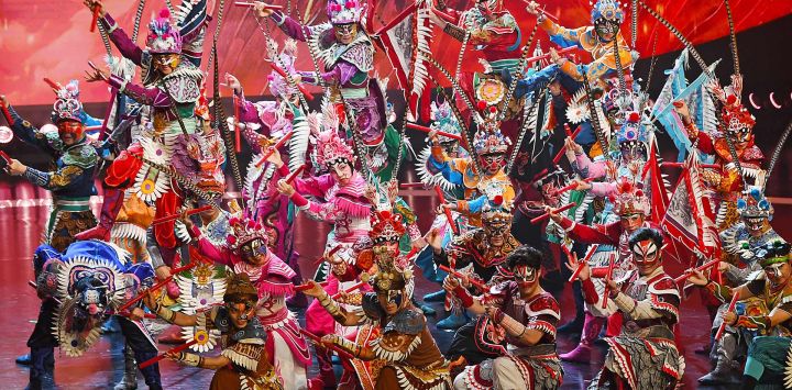 Imagen de una gala para celebrar el 29 aniversario del retorno de Hong Kong a la patria llevándose a cabo en Hong Kong, en el sur de China.