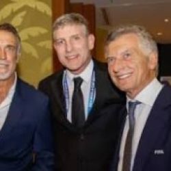 Mauricio Macri, Martín Palermo y Gabriel Batistuta | Foto:CEDOC