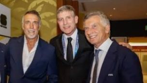 Mauricio Macri, Martín Palermo y Gabriel Batistuta