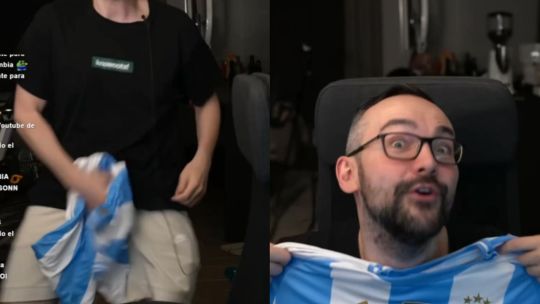 Un streamer español tuvo un desagradable gesto con la camiseta de la Selección Argentina