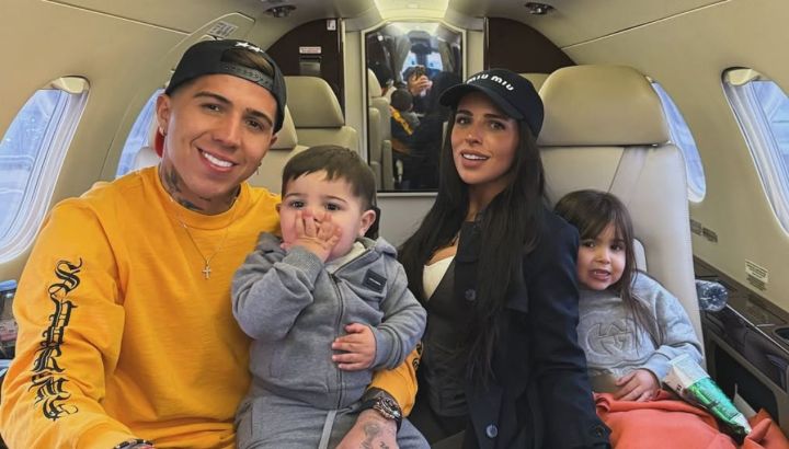 Valu Cervantes mostró la mini hinchada que alentó a Enzo Fernandez todo el partido