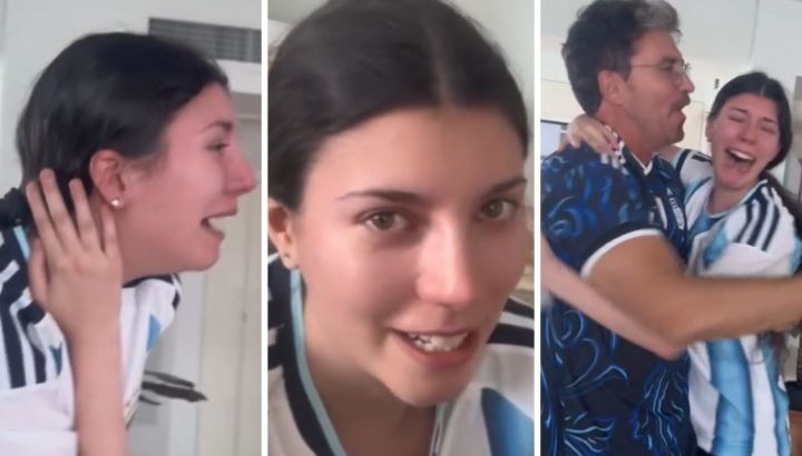 El sufrimiento de la hija de Mónica Ayos y Diego Olivera durante el partido de Argentina con Egipto que se viralizó: el video