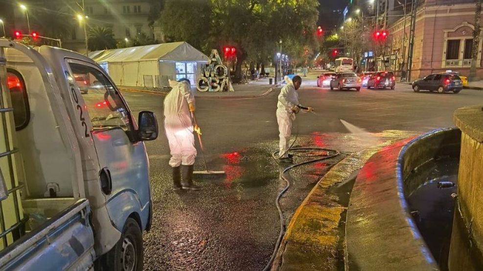 Limpieza después de los festejos en Córdoba