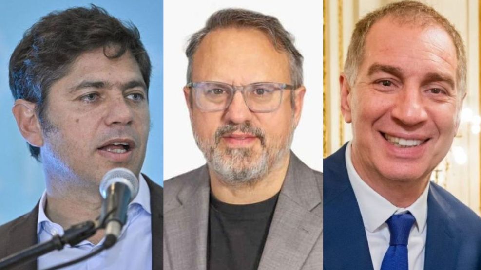 Axel Kicillof, Diego Valenzuela y Diego Santilli