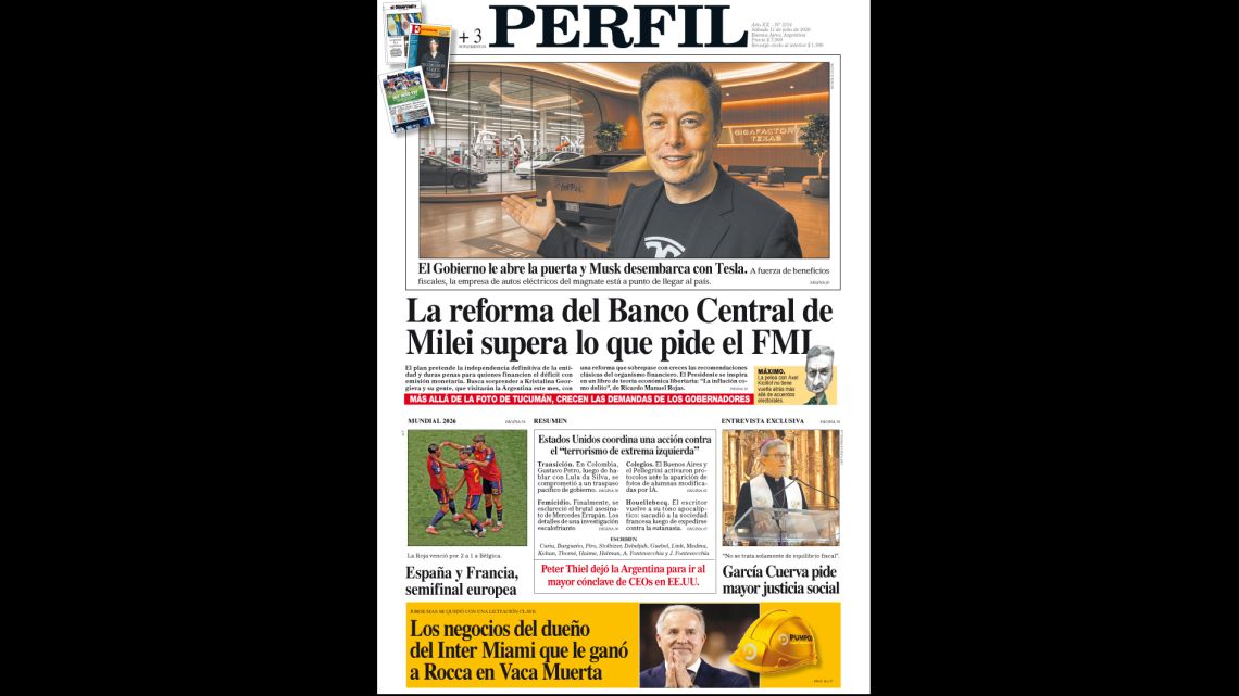 La tapa del Diario PERFIL del sábado 11 de julio de 2026