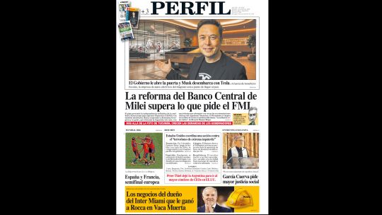 La tapa del Diario PERFIL del sábado 11 de julio de 2026