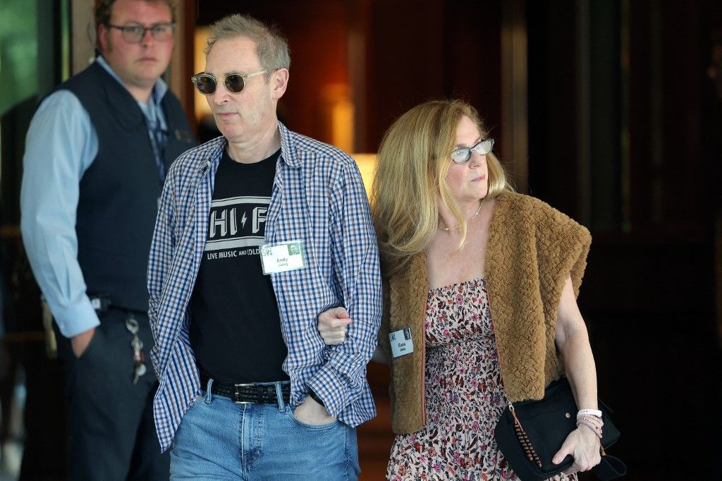 Sun Valley 2026. Elena y Andy Jassy, presidente y CEO de Amazon.