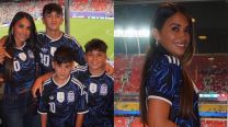 Antonela Roccuzzo junto a sus hijos, Thiago, Mateo y Ciro Messi