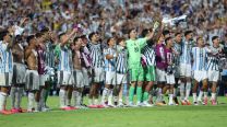 Los jugadores de Argentina celebran la victoria por 3-1 sobre Suiza durante el partido de cuartos de final del Mundial de fútbol de 2026 entre Argentina y Suiza