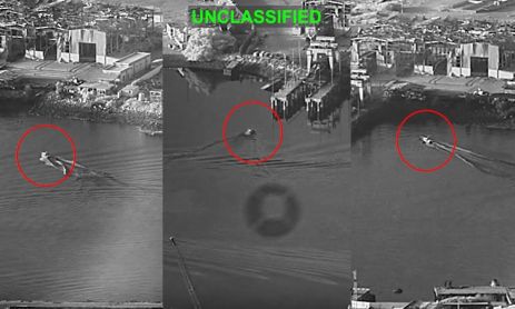 Estados Unidos bombardeó una base naval de Irán con drones marítimos por primera vez en combate