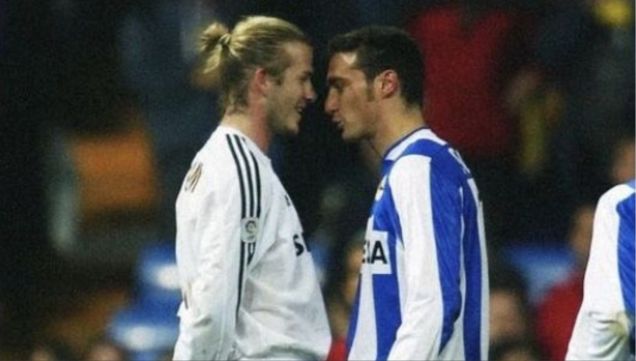 El histórico cruce de Lionel Scaloni con David Beckham