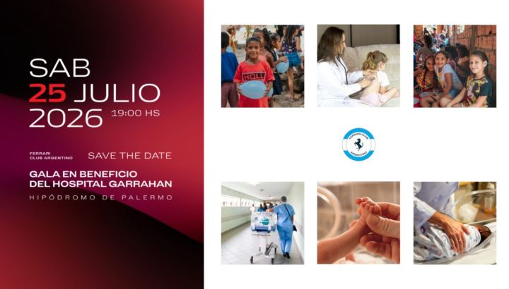 Ferrari Club Argentino organiza una cena de gala solidaria a beneficio del Hospital Garrahan