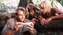 Sam Neill, Joseph Mazzello y Ariana Richards en Jurassic Park (1993)