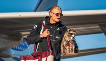 Erling Haaland y su mapache