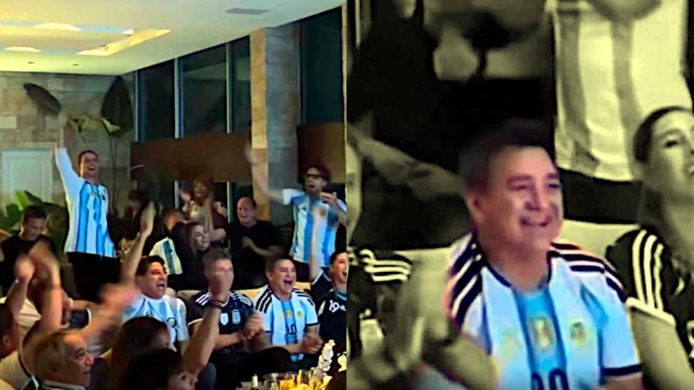 Insaurralde anoche, viendo el partido en lo de Fernández Prieto 13072026
