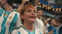 Nancy Pazos en el partido Argentina e Inglaterra