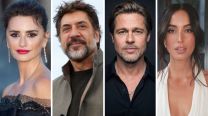 Penélope Cruz y Javier Bardem apoyaron a la selección española junto a Brad Pitt e Inés De Ramón