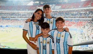 Antonela Roccuzzo y sus hijos