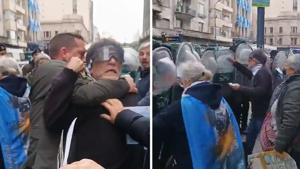 Gendarmería reprimió a los jubilados que marchan frente al Congreso 15072026