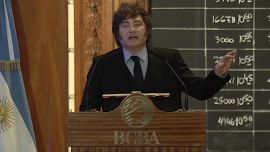Javier Milei en la Bolsa de Comercio: "Voy a terminar mi mandato y ser reelecto"