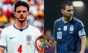 Declan Rice y Lionel Messi