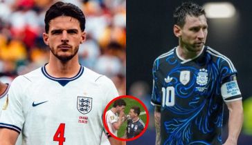 Declan Rice y Lionel Messi
