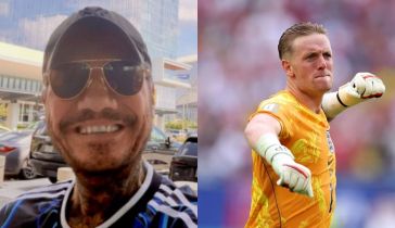 Marcelo Tinelli y Jordan Pickford