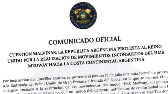 Argentina protests UK warship movement near Malvinas, hours after World Cup clash