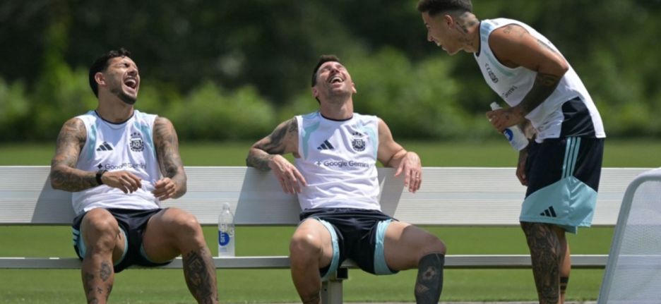 Entrenamiento de Argentina tras eliminar a Inglaterra