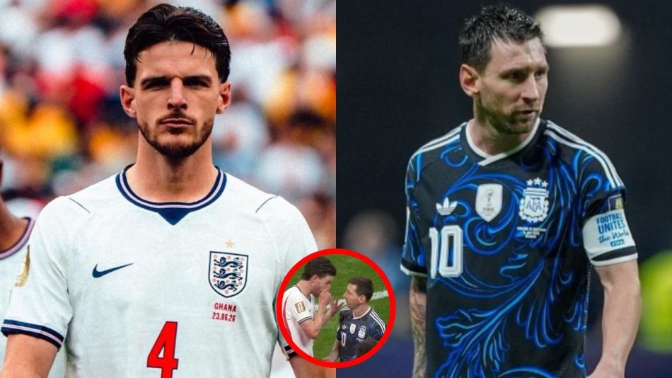 Declan Rice y Lionel Messi