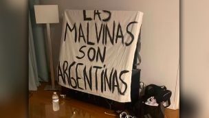 La bandera de Malvinas que tomaron los jugadores