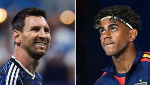 Lionel Messi y Lamine Yamal