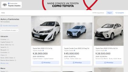 Toyota abre su tienda oficial de Usados Certificados en Mercado Libre