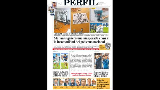La tapa del Diario PERFIL del sábado 18 de julio de 2026