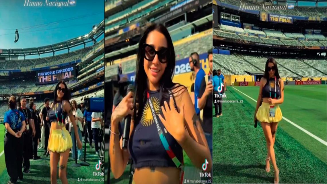 La emoción de María Becerra, que cantará el Himno argentino en la final: ya se filtró el video del ensayo