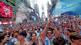 Euforia argentina en Times Square.