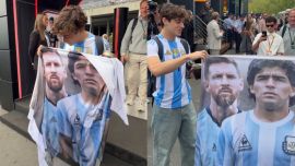 Franco Colapinto llegó al GP de Bélgica en modo Mundial: mate, camiseta argentina y una bandera de Messi y Maradona