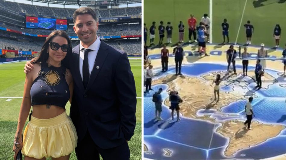 María Becerra en la prueba de sonida previa a la final del Mundial 2026