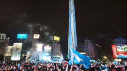 Hinchada Argentina en el obelisco 19072026