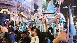 Hinchada Argentina en el obelisco 19072026